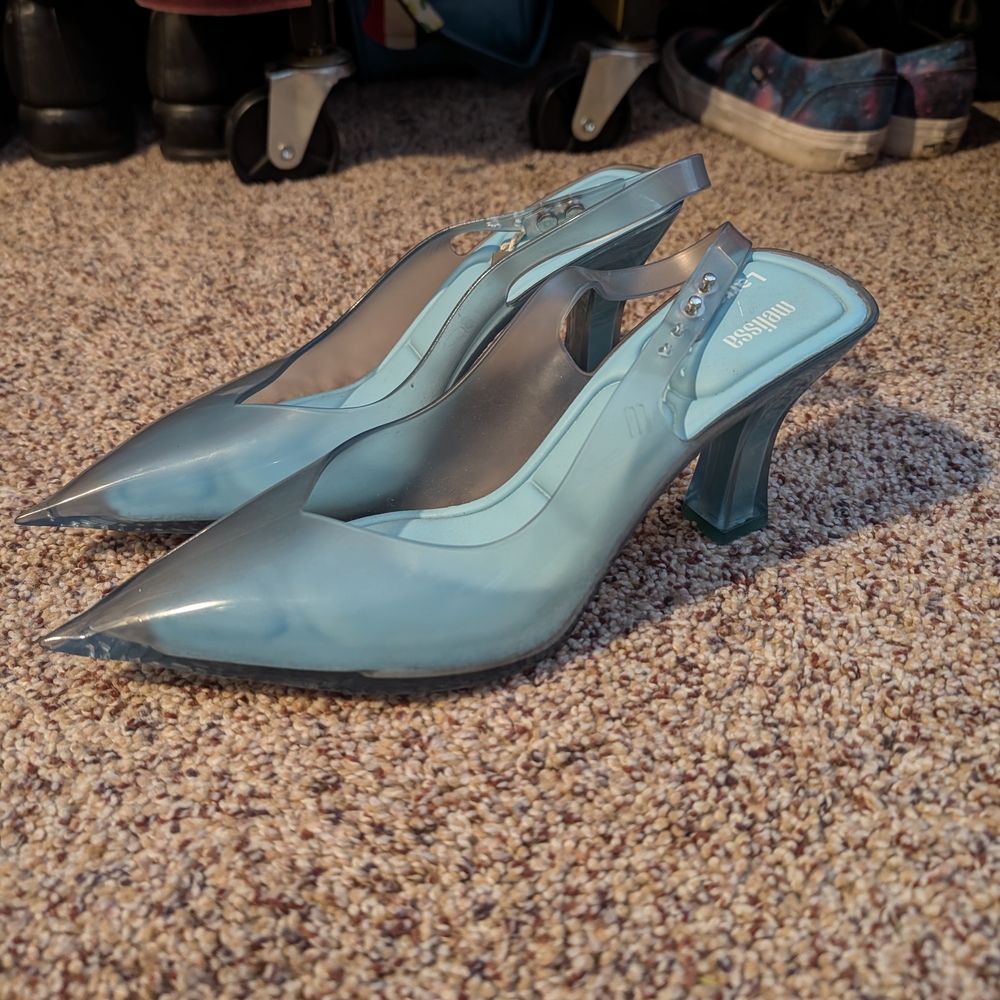 Melissa Blue Slingback Heels
